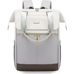 LOVEVOOK Rucksack Laptop Schulrucksack Damen Beige & Hellgrau 15,6 Zoll - Stylischer und funktionaler Rucksack für Damen in Beige & Hellgrau, ideal für den Alltag. Mit wasserdichtem Material und 14 Fächern bietet er optimale Organisation und schützt deinen Laptop bis 15,6 Zoll.