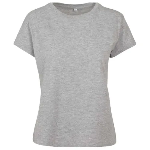Build Your Brand Damen Box Tee – Locker geschnittenes T-Shirt im kastigen Schnitt, aus Single Jersey, perfekt für Streetstyle & Veredelung, Heather Grey, XS