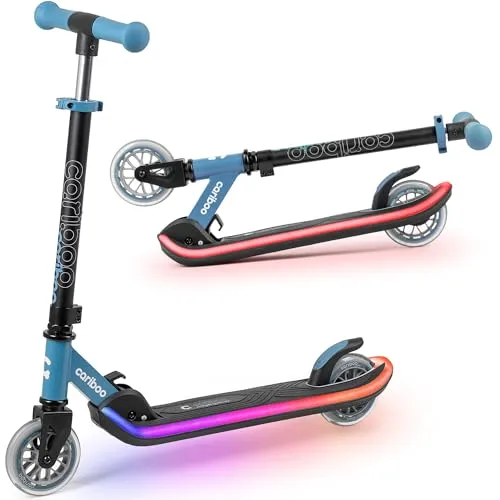 Cariboo Kinder Scooter mit LED-Beleuchtung in türkis von cariboo
