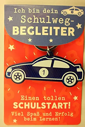 Sheepworld, Gruss und Co - 47158 - Anhänger, Reflektor, Auto, Rennwagen, Ich Bin Dein Schulweg-Begleiter, Länge 5,5cm, mit Metallring