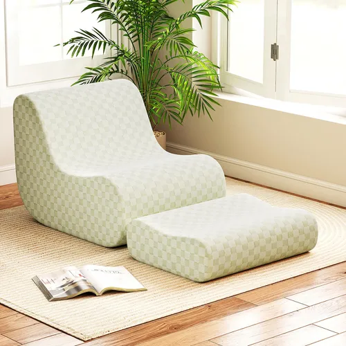 GOPLUS Sitzsack Sessel mit Hocker für Erwachsene – Gemütlicher Sitzkomfort für Ihr Wohnzimmer - Entspannen Sie stilvoll in unserem Sitzsack mit Ottoman. Die hochwertige Schaumstofffüllung sorgt für angenehmen Sitzkomfort, während der vielseitige Ottoman als Fußstütze oder Beistelltisch dient. Pflegeleicht mit abnehmbaren Bezügen!