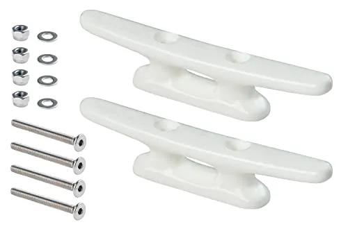 New Marine 2 Nylonklampen inkl. V4A-Schrauben (Weiß, 125mm)