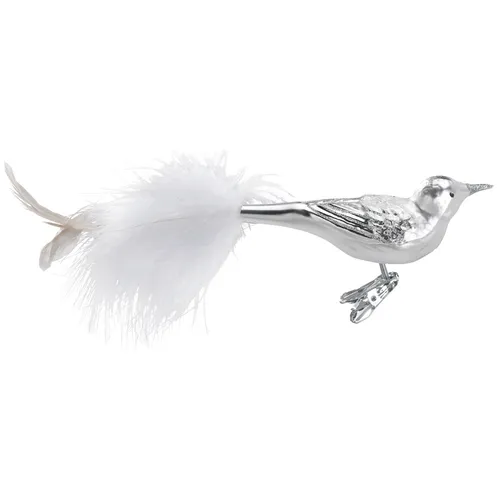 White Feathers 11cm Vogel Inge-Glas® Weihnachtsschmuck - Christbaumschmuck aus deutscher Manufaktur, handgefertigt mit Liebe zum Detail für einen festlichen Glanz.