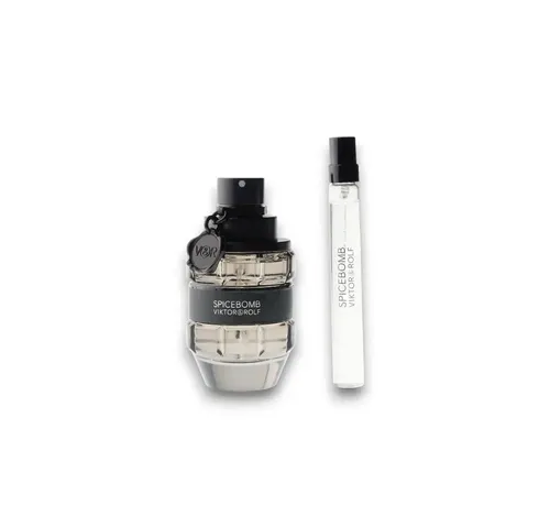 Viktor & Rolf Spicebomb Set 50 ml + 10 ml - Herrenparfum-Set mit intensiven Gewürznoten, enthält ein 50 ml Eau de Toilette und ein praktisches 10 ml Reisespray für unterwegs.