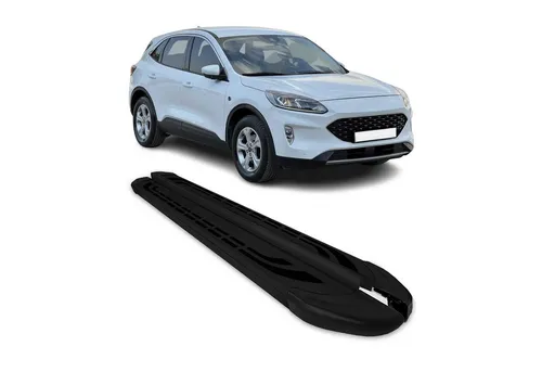 OMAC Kfz-Schmutzfänger Alu Seitenschweller für Ford Kuga 2019-2025, rutschfest und langlebig - Schutz für Ihr Fahrzeug mit diesen robusten, rutschfesten Aluminium-Seitenschwellern. Ideal für Ford Kuga 2019-2025, bieten sie eine einfache Montage und hohe Widerstandsfähigkeit.