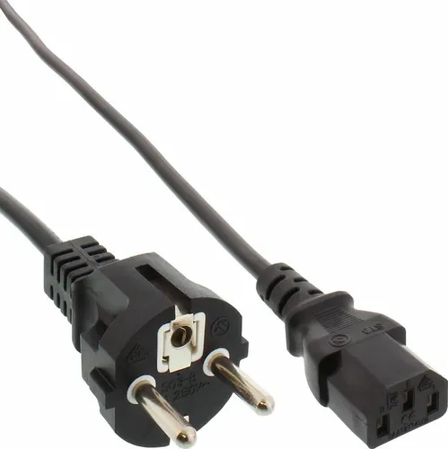 InLine Netzkabel - Schutzkontakt gerade auf Kaltgerätestecker C13 - 1m - schwarz