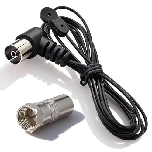 Bingfu FM UKW Radio Antenne mit Koax-Kupplung und F-Stecker Adapter