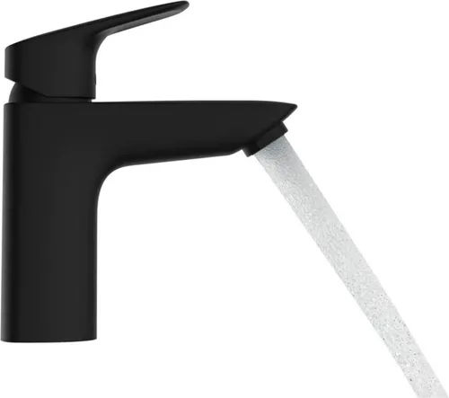 hansgrohe Logis Waschtischarmatur - Eleganter Wasserhahn in Mattschwarz - Touch-On-Wasserhahn für Badezimmerwaschbecken mit EcoSmart-Technologie – spart Wasser und schont die Umwelt bei maximal 5 l/min Durchfluss.