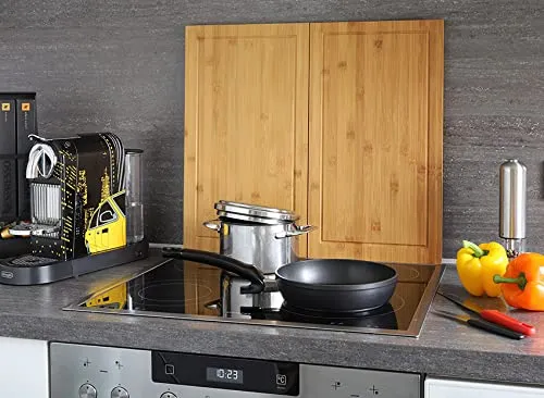HeRo24 Herd Abdeckplatte 2er Set aus Bambus – Schneidbrett & Kochfeldabdeckung 50×28 cm – Universal Arbeitsflächenerweiterung, Messerschonend, Hygienisch & Robust. (Bambus)