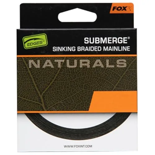 Fox Naturals Submerge Sinking Braided Mainline 55lb - 300m - Geflochtene Angelschnur mit sinkenden Eigenschaften, ideal für präzises Angeln und hohe Belastbarkeit bis 24,9kg.