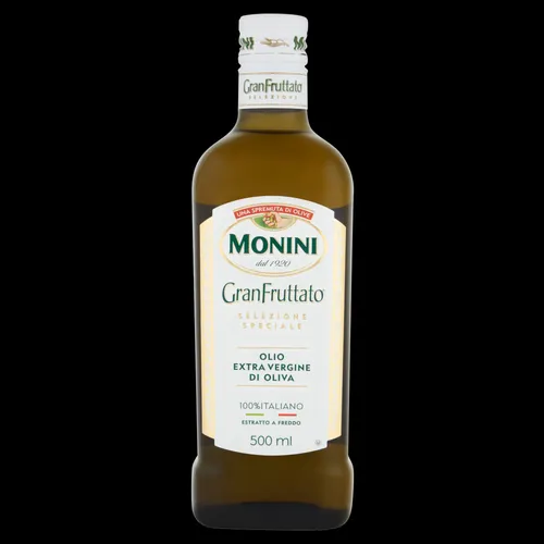 Monini Granfruttato Natives Olivenöl Extra 500 ml - Hochwertiges Speiseöl mit fruchtigem Aroma, ideal für Salate und mediterrane Gerichte.