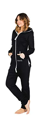 Moniz Damen Jumpsuit, Onesie, Overall (schwarz, M) in schwarz von Moniz
