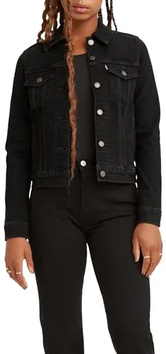 LEVI'S Original Trucker Jeansjacke für Damen, Gr. XS, schwarz - Stylische Funktionsjacke aus pflegeleichtem Denim mit Stretchanteil, figurbetont und ideal für lässige Outfits. Teil der exklusiven FRESH COLLECTION.