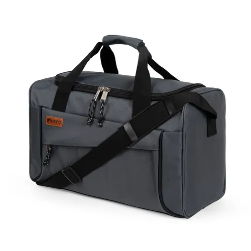 Sporttasche Reisetasche für Damen und Herren HEYO Handgepäck 40x20x25 cm für Reisen Fitness & Gym – Leicht Wasserdicht Grau