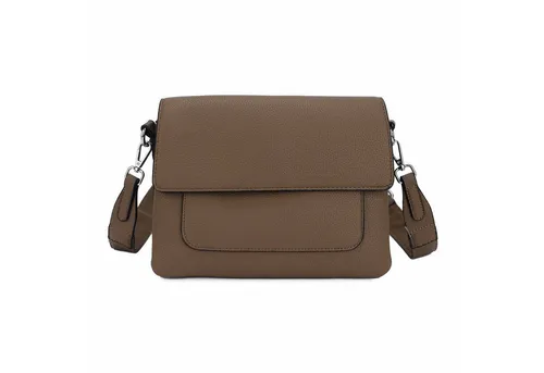 ITALYSHOP24 Schultertasche Damen Crossbody Bodybag Umhängetasche Messenger Brusttasche Crossover (Spar-Set Clutch, Tasche mit einem breitem Muster Stoffgurt/Umhängeband, Leder Optik), Handtasche Shopper Freizeit Damentasche Reise Leder Optik