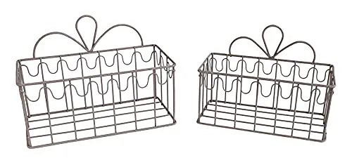 2er Set Wandkörbe grau