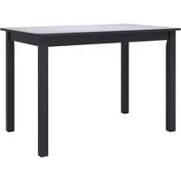 vidaXL Esstisch Schwarz 114x71 cm - Gummiholz Massiv - Esstisch aus massivem Gummiholz mit MDF-Platte, langlebig und pflegeleicht. Ideal für stilvolle Esszimmer oder Küchen. Leicht zu montieren und verleiht Eleganz.