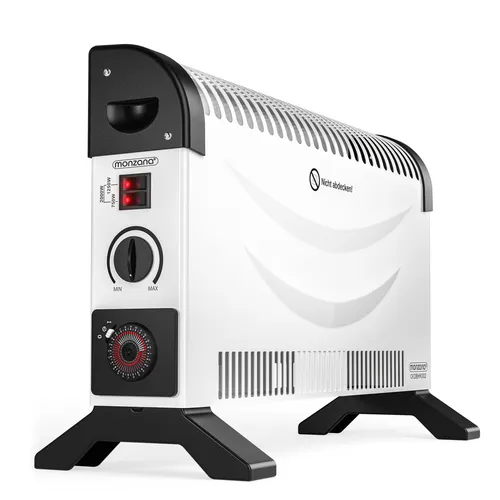Monzana Konvektorheizung Elektroheizer - 2000 Watt, stufenlose Temperatureinstellung und lautloser Betrieb für hohen Komfort in Räumen bis 24 m