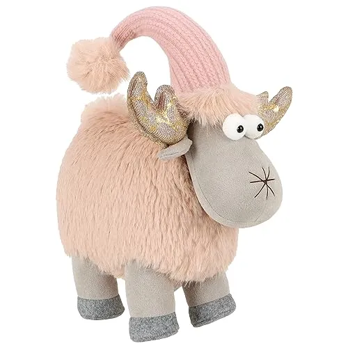 com-four® Rentierfigur für die Weihnachtsdeko - winterliche Elch-Figur als Dekoartikel - niedliche Dekofigur als Raumschmuck oder Geschenk