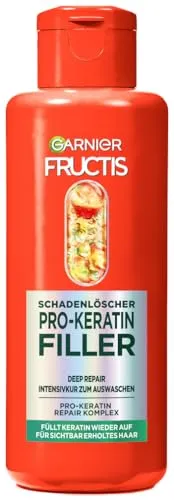 Garnier Reparierendes Filler Intensivkur gegen Haarschäden, Für verwandeltes und widerstandsfähiges Haar, Mit Marulaöl und Pro-Keratin, Fructis Schadenlöscher Deep Repair, 200 ml