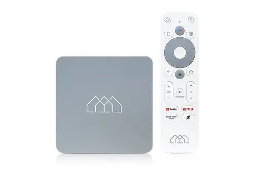 Homatics Box HD Android TV Mediaplayer Grau - Full HD, 5GHz WiFi, Bluetooth, Sprachfernbedienung für einfachen Zugriff auf Google Assistant und Lieblingsapps