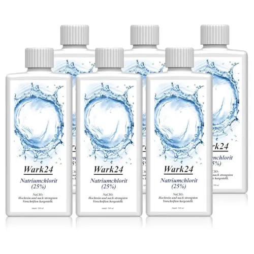 Wark24 Natriumchlorit 25% 6 x 500ml, hochreine Lösung zur Herstellung von Chlordioxid, NaClO₂, aus deutscher Produktion für chemische Anwendungen