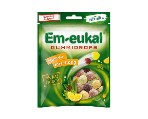 Em-eukal Süßigkeit, Em eukal Husten Mischung kräuterfrisch mit feiner Zuckerkruste 90g