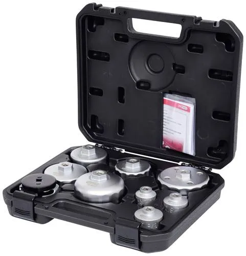 KS Tools 150.9210 Öldienstschlüssel-Satz - Öldienstschlüssel-Satz für Ölfilter- und Filtergehäusedeckel, robust und ideal für professionelle Werkstätten oder DIY-Projekte.