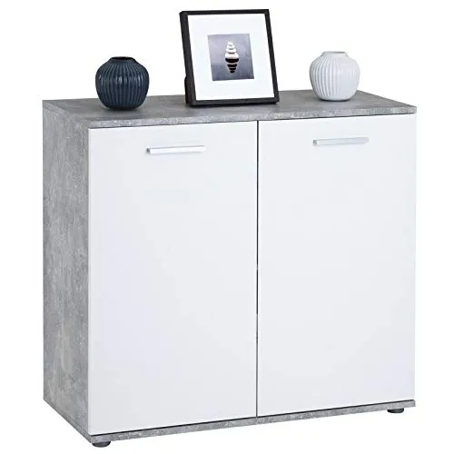 CARO-Möbel Kommode CHICAGO - Moderne Türkommode mit 2 Türen und verstellbarem Einlegeboden für optimalen Stauraum. Ideal für die Aufbewahrung von Kleidung und Haushaltsutensilien.