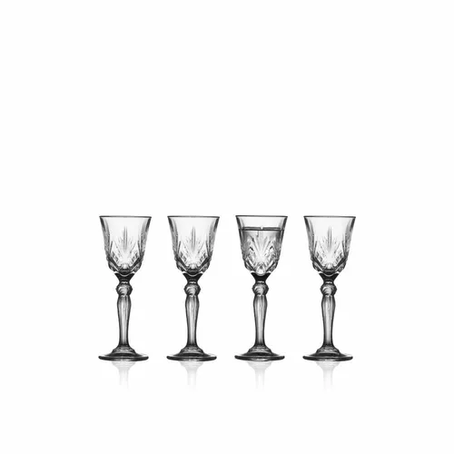 Lyngby Glas Schnapsglas Melodia 4er Set - Elegante Schnapsgläser aus hochwertigem Kristallglas, ideal für besondere Anlässe oder gemütliche Abende. Set mit 4 Gläsern, jeweils 50 ml.