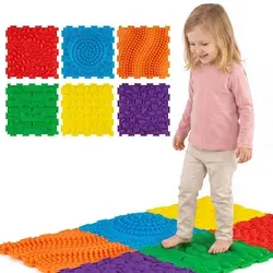 COSTWAY Sensorikmatte 6er Set – Modulare Spielmatte für Kinder