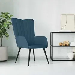vidaXL Relaxsessel Blau Samt - Sessel mit elegantem Samtbezug und optimalem Sitzkomfort, ideal für stilvolle Wohnzimmer. Stabiler Stahlrahmen und ansprechendes Design.