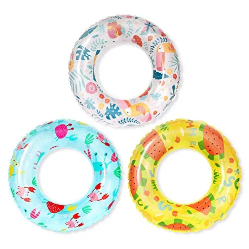 Aufblasbare Pool Schwimmer für Kinder - 3 Pack Schwimmen Ring Tube Spielzeug für Schwimmbad im Freien Strand Party