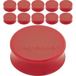 Magnetoplan Magnete Ergo Large, rot, Ø 34 mm, Höhe 12,5 mm, 10 Stück