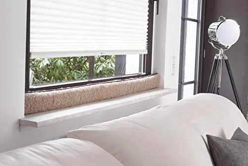 K. & N. Schurwolle 551 Schurwoll-Zugluftstopper für Fenster 150 cm, Hellbraun
