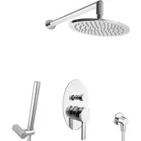 PaulGurkes Unterputz Duschsystem Oval Set - Hochwertige Unterputz Brausegarnitur mit langlebiger Keramikkartusche. Massives Messing, elegant verchromt und für die Wandmontage geeignet. Inklusive 150 cm Brauseschlauch für flexiblen Einsatz.