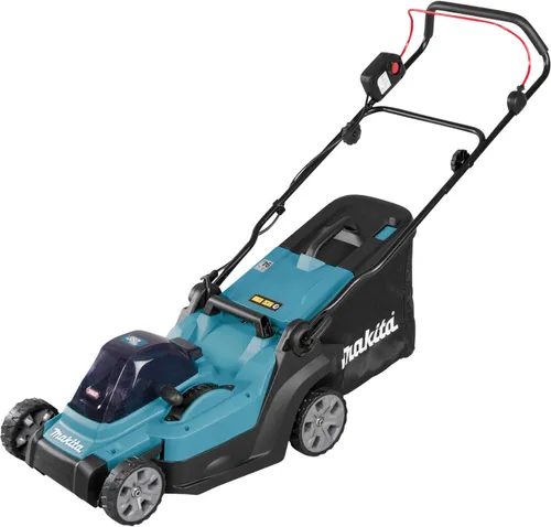 Makita Rasenmäher LM003GM102 XGT, Akku 40V mit Fangkorb - Akku-Rasenmäher mit 3-in-1-Funktion: Mähen, Sammeln, Mulchen. Ideal für Flächen bis 780 m², 38 cm Schnittbreite und zentrale Schnitthöhenverstellung von 20-75 mm.