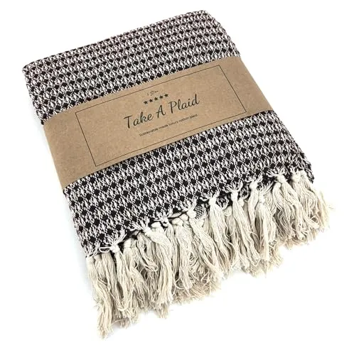 heimtexland ® Strick Kuscheldecke Boho 180x130 cm in schwarz von Heimtexland