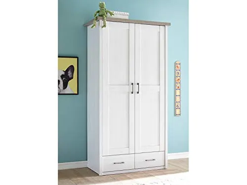 möbelando Kinder-Kleiderschrank Drehtürenschrank Schrank Kinderzimmermöbel Lebbie I