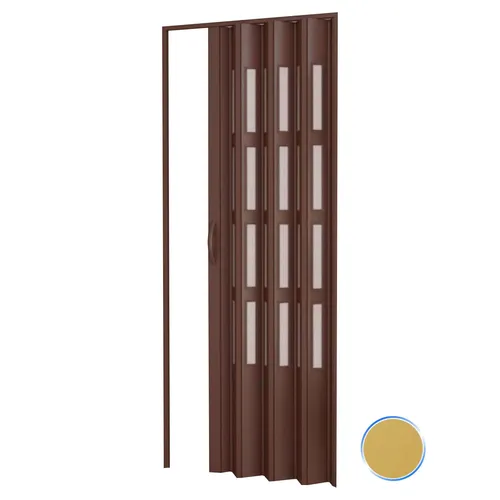 PVC Innenraum Falttür mit Kunstglaseinsätzen 82x210 Asche