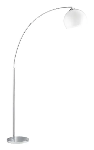 Reality Leuchten Bogenlampe WATTO, silberfarben - Elegante Stehleuchte im Bogen-Design, 180 cm hoch, ideal für stilvolle Wohnräume – perfekt für eine gemütliche Atmosphäre.