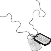 Diesel Herrenkette Font Dog Tag Edelstahl, DX1553040 - Ketten für Herren, aus robustem gebürstetem Edelstahl mit Drückerverschluss, ideal für den modischen Alltag.