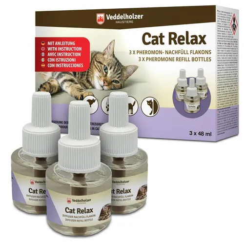 Katzen Diffusor Nachfüll Set 3 x 45ml Flakon Beruhigungsmittel für Katzen