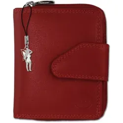 Old River Damen Geldbörse - Rotes Echtleder Portemonnaie - Stylische Geldbörse aus rotem Echtleder mit RFID-Schutz, ideal für Damen und Jugendliche. Klein, praktisch und ein echter Hingucker!