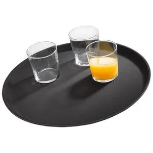 APS Serviertablett Gastro, 00549, rund, Ø 40,5cm, aus Kunststoff, rutschfest, schwarz