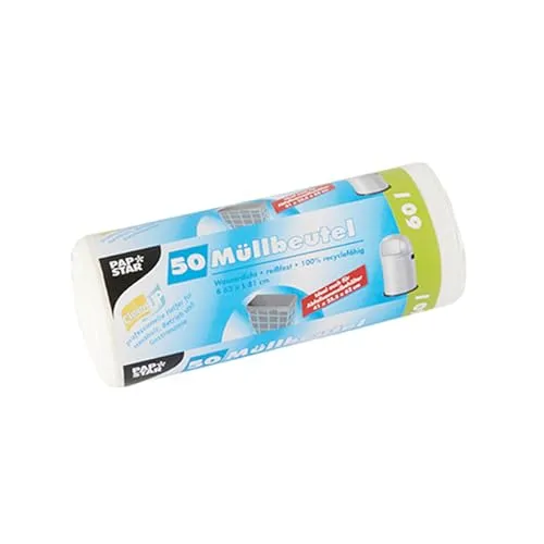 PAPSTAR 12061 Müllbeutel 60 L, 9-er Pack - Hochwertige HDPE Müllbeutel mit 60 l Volumen, ideal für große Abfälle. Robuste 9 my Materialstärke für maximale Sicherheit und Langlebigkeit.