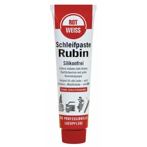 ROTWEISS Schleifpaste Rubin grob entfernt Kratzer und Lacknebel 100ml RWRB100