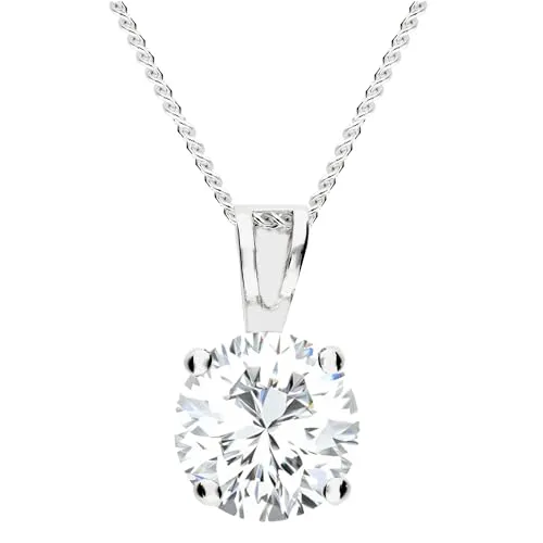 LÖB Kette mit Anhänger Damen 925 Silber - Elegante 925 Silber Halskette mit einem strahlenden Solitär Zirkonia Stein, perfekt als Geschenk für besondere Anlässe wie Geburtstage oder Weihnachten.