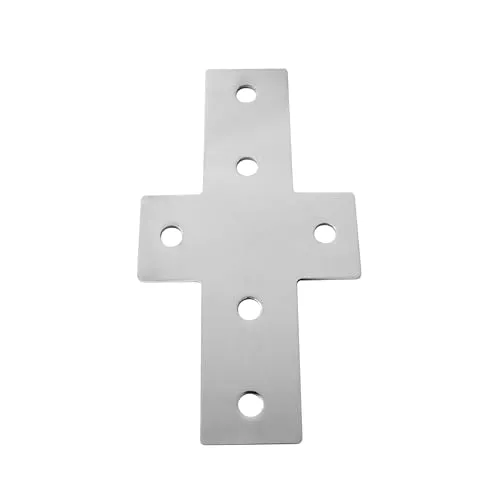 KLAK 40 - Verbinderplatte für 40x40 Aluprofil - 4 Stück - Stabile Verbindungsplatte aus verchromtem Stahl, ideal für langlebige Profilverbindungen. Präzise Maße für optimale Kreuz-Verbindungen. Inklusive optionaler Verschraubung für einfache Montage.