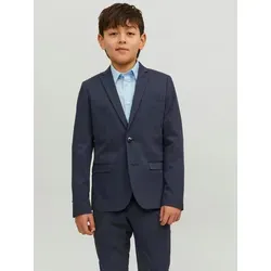 Jack & Jones Blazer Jungen, Dark Navy, 140 - Elegantes einreihiges Sakko mit Vollfutter und zweireihigem Knopfverschluss, ideal für festliche Anlässe und besondere Anlässe.